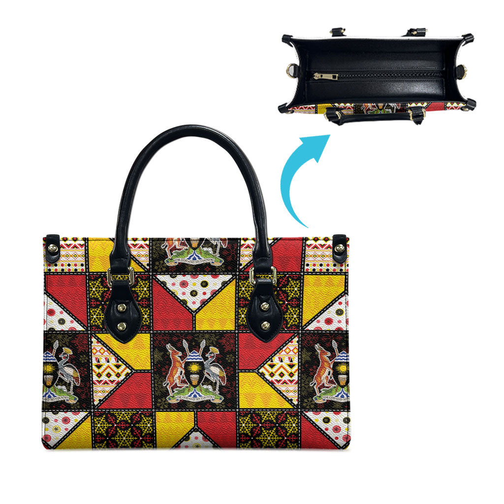 Uganda Christmas Leather Bag Patchwork Style