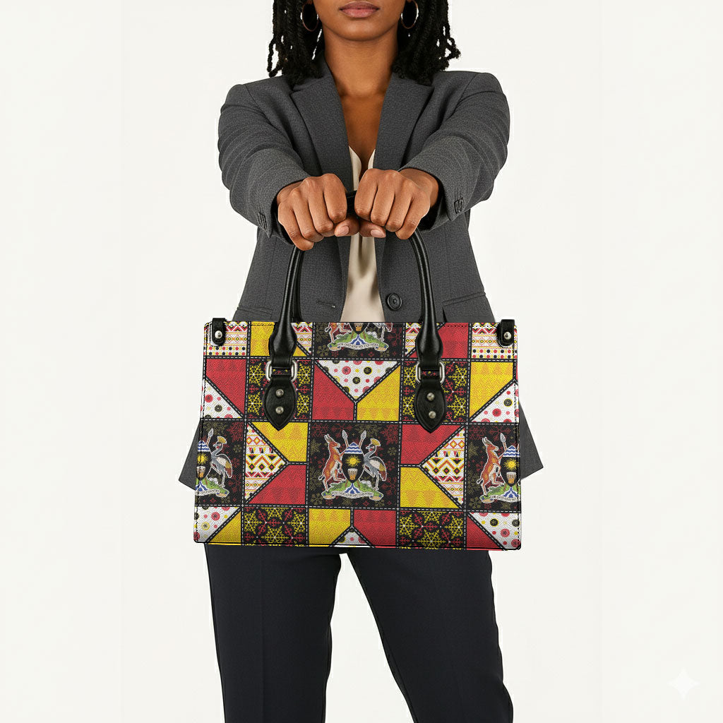 Uganda Christmas Leather Bag Patchwork Style