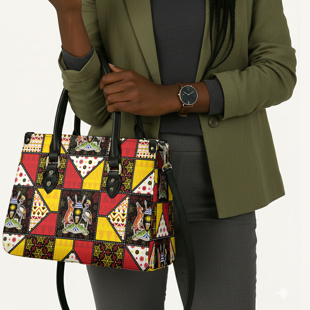 Uganda Christmas Leather Bag Patchwork Style