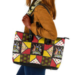 Uganda Christmas Leather Tote Bag Patchwork Style
