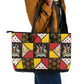 Uganda Christmas Leather Tote Bag Patchwork Style