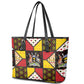 Uganda Christmas Leather Tote Bag Patchwork Style