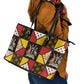Uganda Christmas Leather Tote Bag Patchwork Style