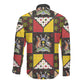 Uganda Christmas Long Sleeve Button Shirt Patchwork Style