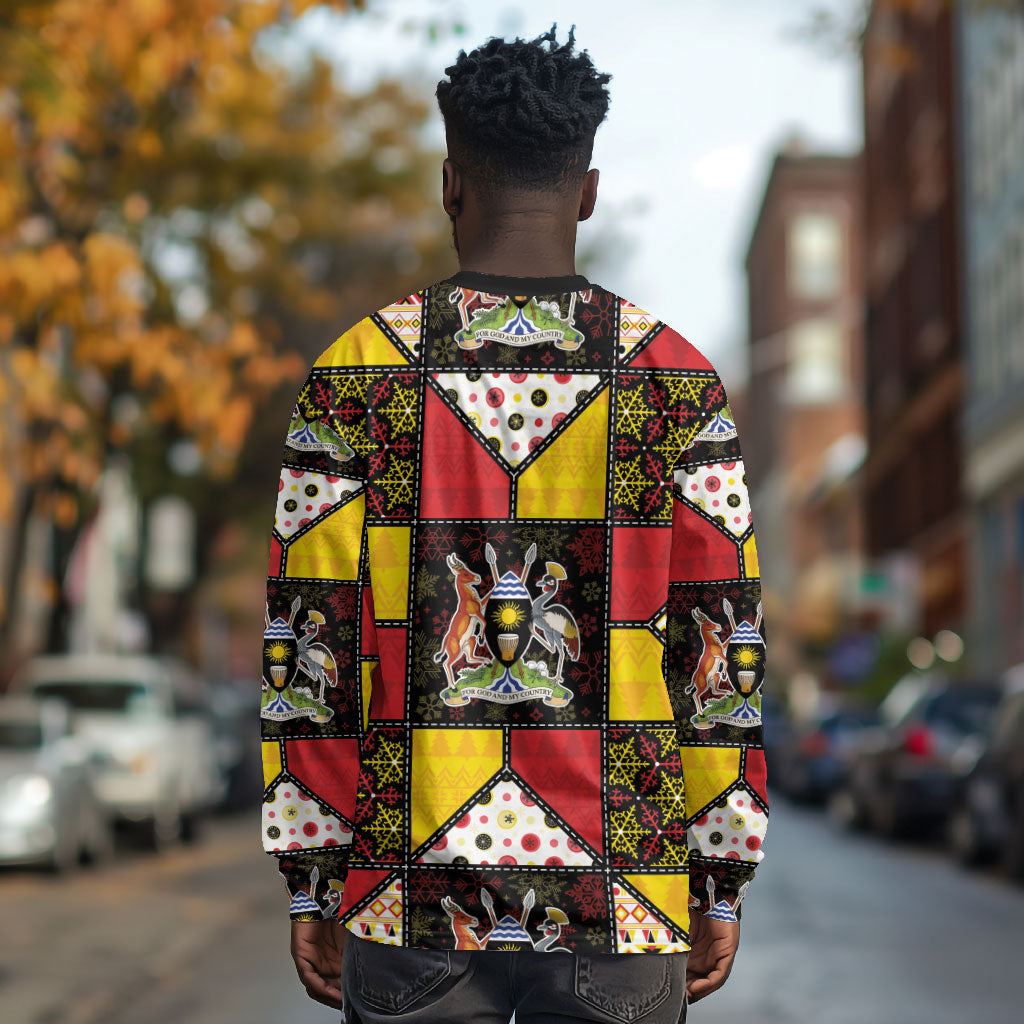 Uganda Christmas Long Sleeve Shirt Patchwork Style