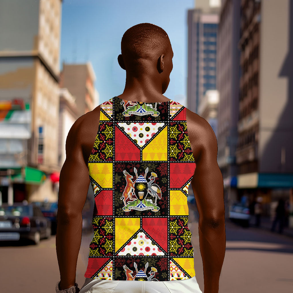 Uganda Christmas Men Tank Top Patchwork Style