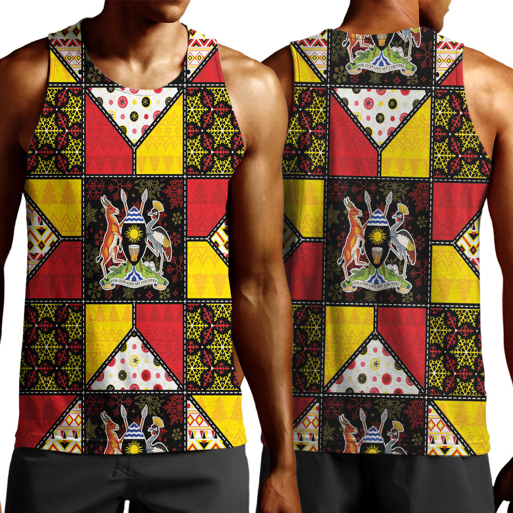 Uganda Christmas Men Tank Top Patchwork Style