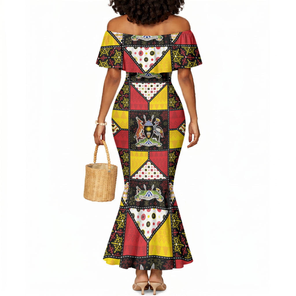 Uganda Christmas Mermaid Dress Patchwork Style