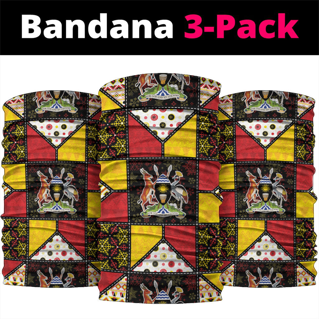Uganda Christmas Neck Gaiter Patchwork Style