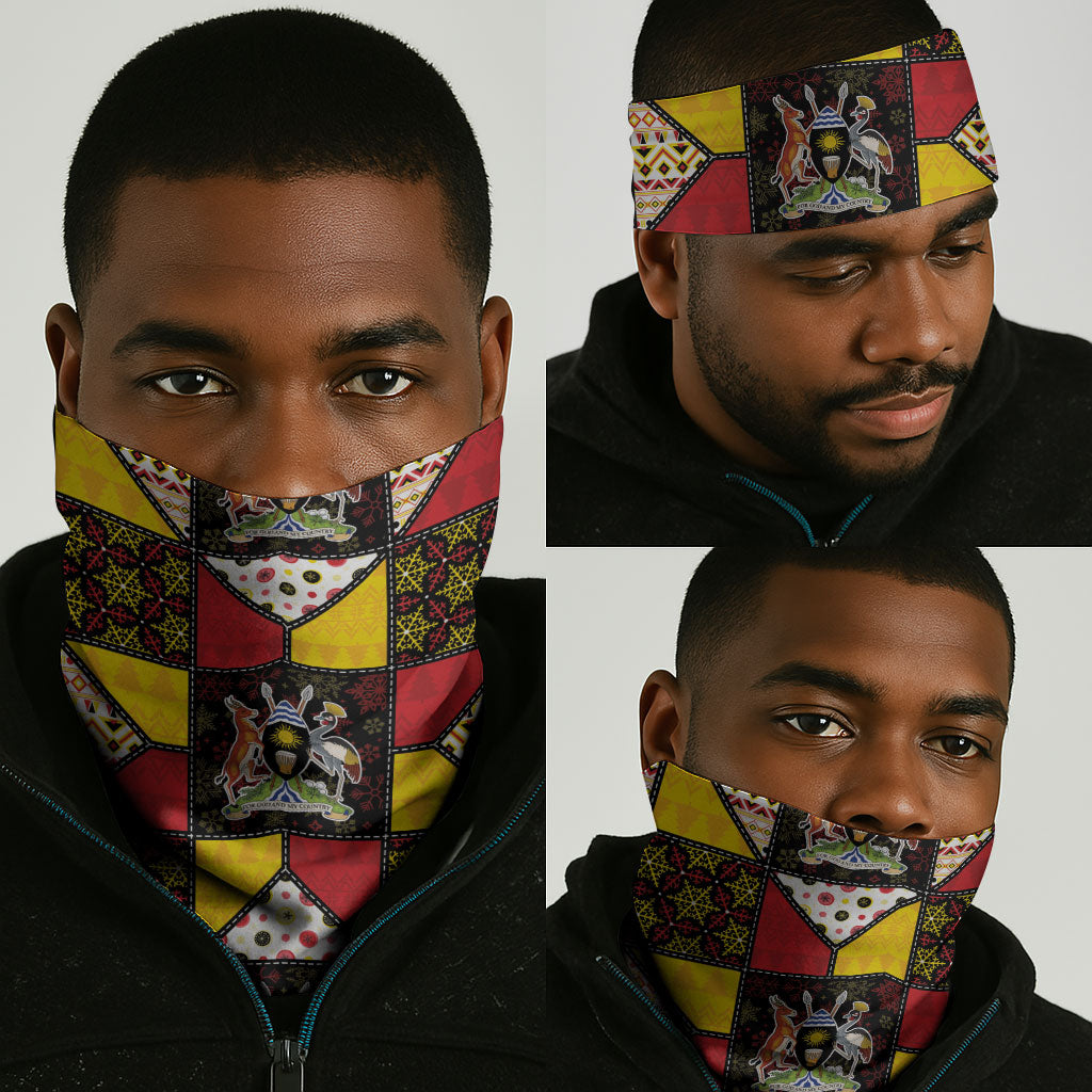 Uganda Christmas Neck Gaiter Patchwork Style
