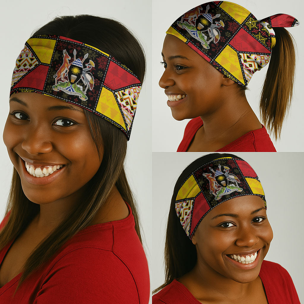 Uganda Christmas Neck Gaiter Patchwork Style