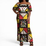 Uganda Christmas Off Shoulder Maxi Dress Patchwork Style