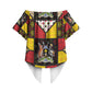 Uganda Christmas Off Shoulder Wrap Waist Top Patchwork Style
