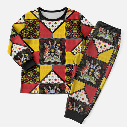 Uganda Christmas Pajama Set Patchwork Style