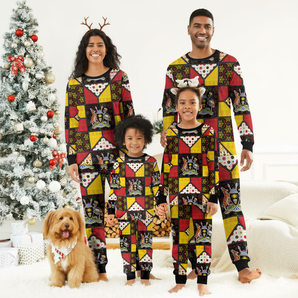 Uganda Christmas Pajama Set Patchwork Style