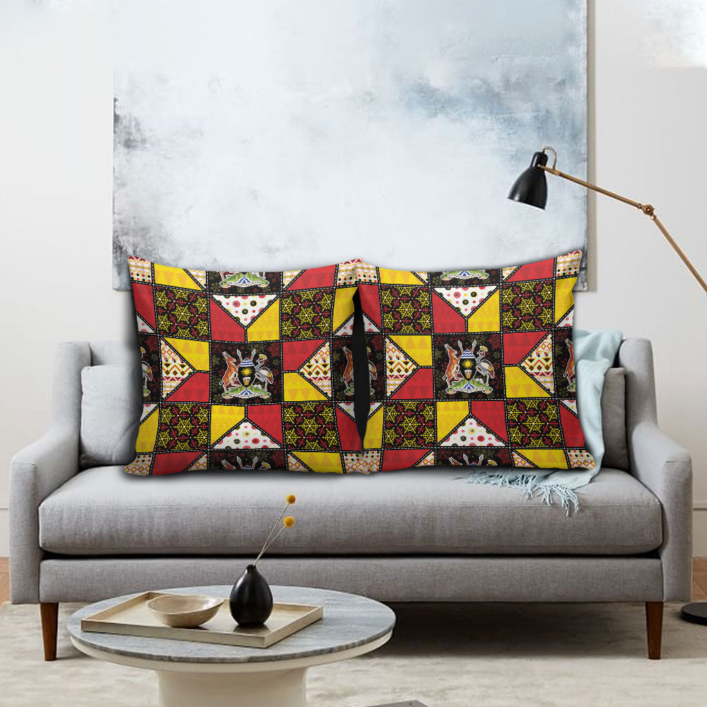 Uganda Christmas Pillow Cover Patchwork Style