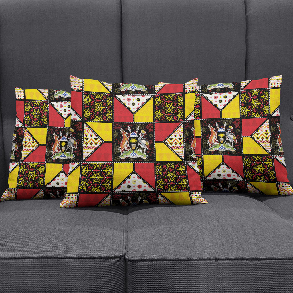 Uganda Christmas Pillow Cover Patchwork Style