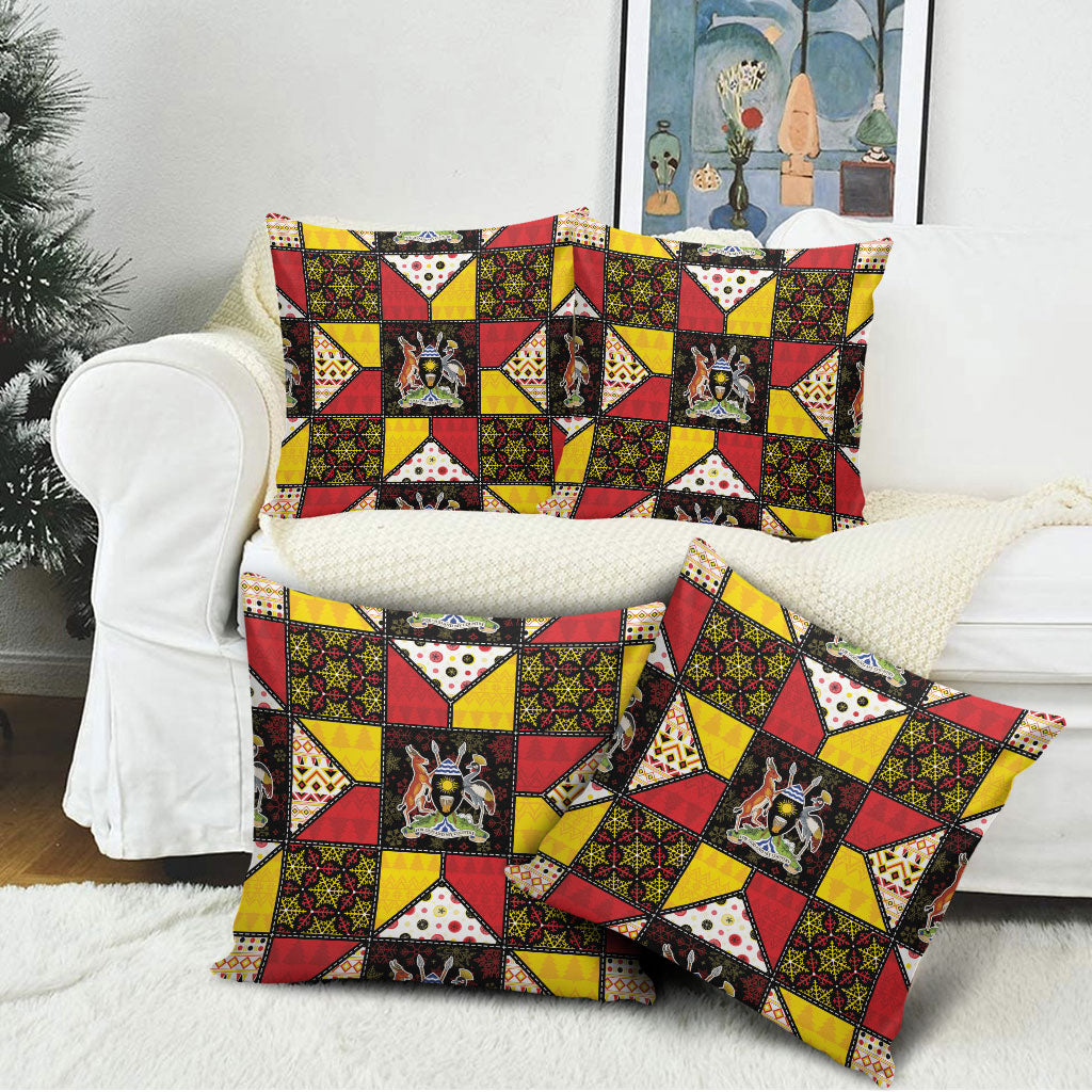 Uganda Christmas Pillow Cover Patchwork Style