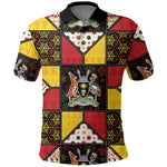 Uganda Christmas Polo Shirt Patchwork Style
