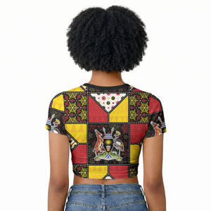 Uganda Christmas Raglan Cropped T shirt Patchwork Style