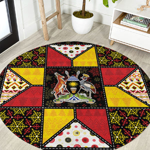 Uganda Christmas Round Carpet Patchwork Style