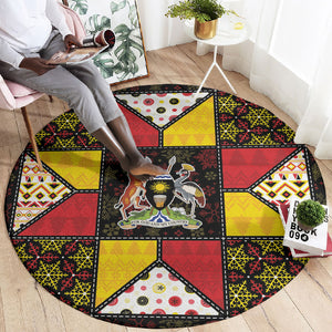 Uganda Christmas Round Carpet Patchwork Style