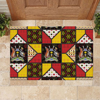 Uganda Christmas Rubber Doormat Patchwork Style