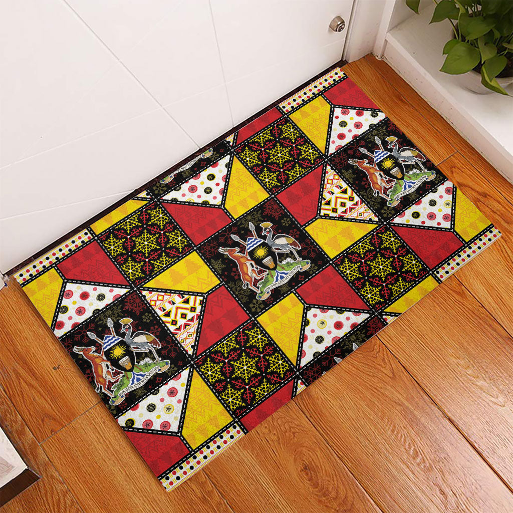 Uganda Christmas Rubber Doormat Patchwork Style
