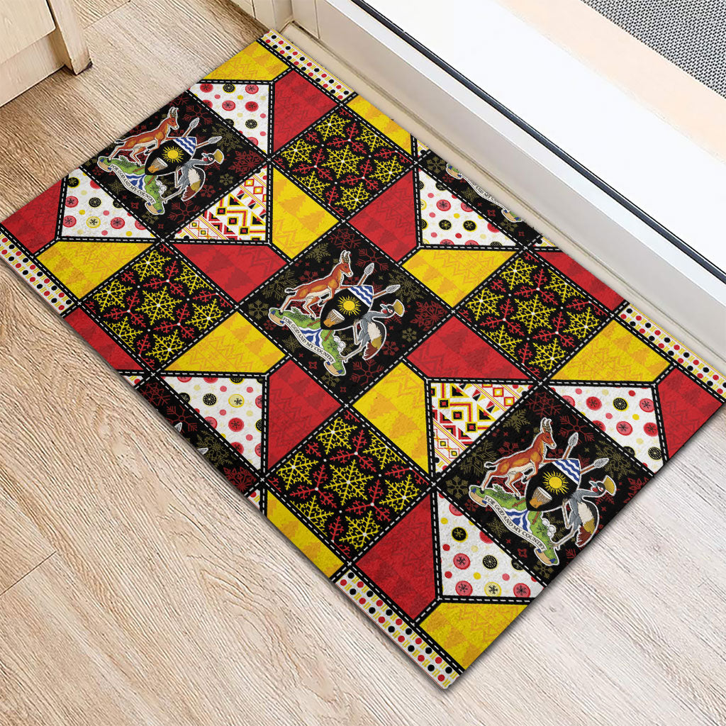 Uganda Christmas Rubber Doormat Patchwork Style