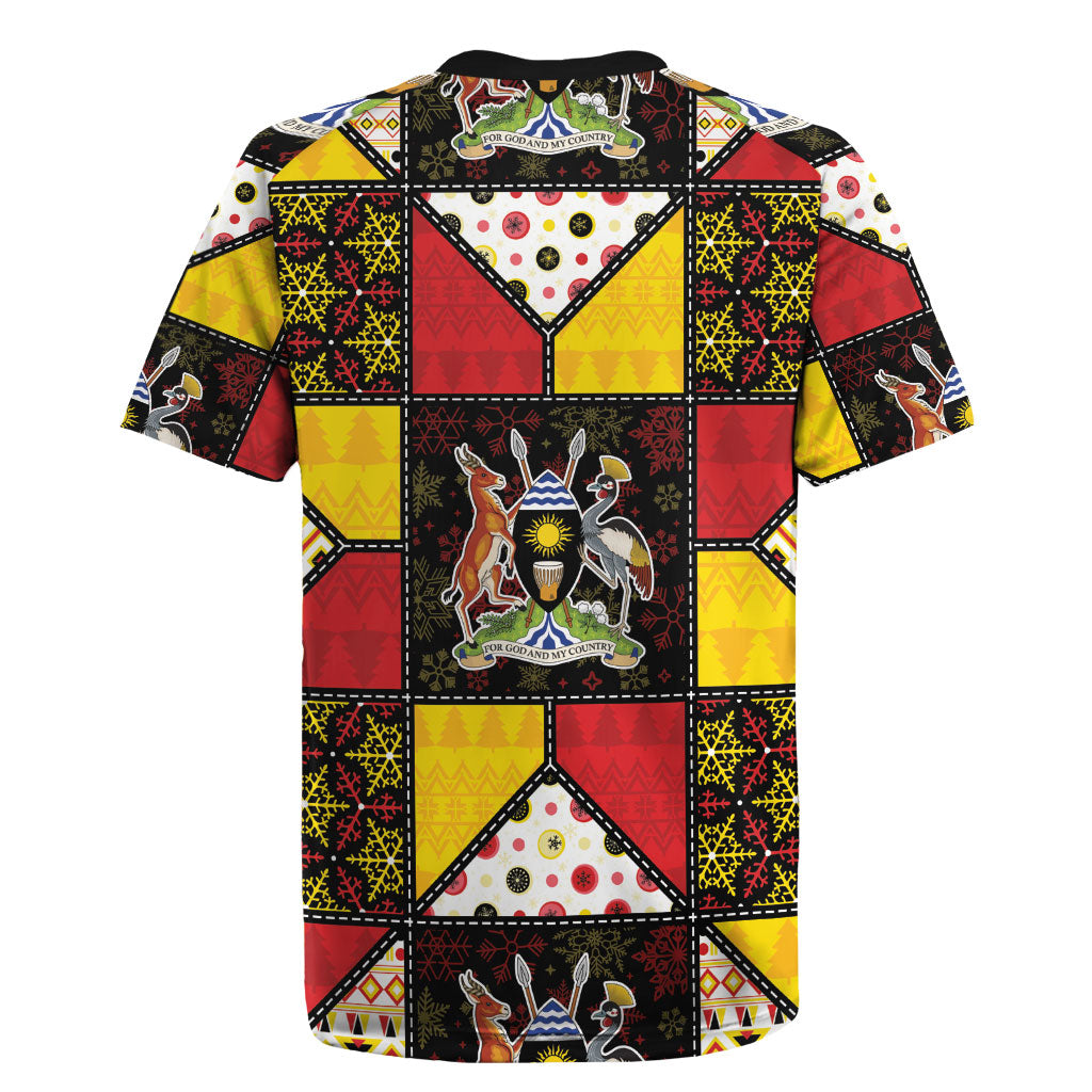 Uganda Christmas Rugby Jersey Patchwork Style