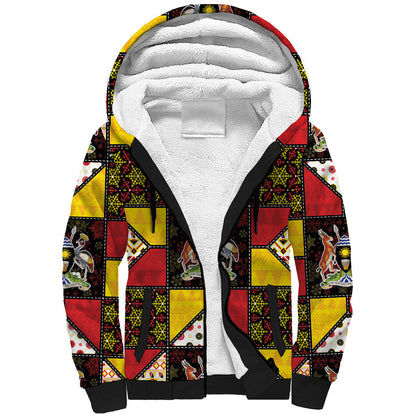 Uganda Christmas Sherpa Hoodie Patchwork Style