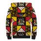 Uganda Christmas Sherpa Hoodie Patchwork Style