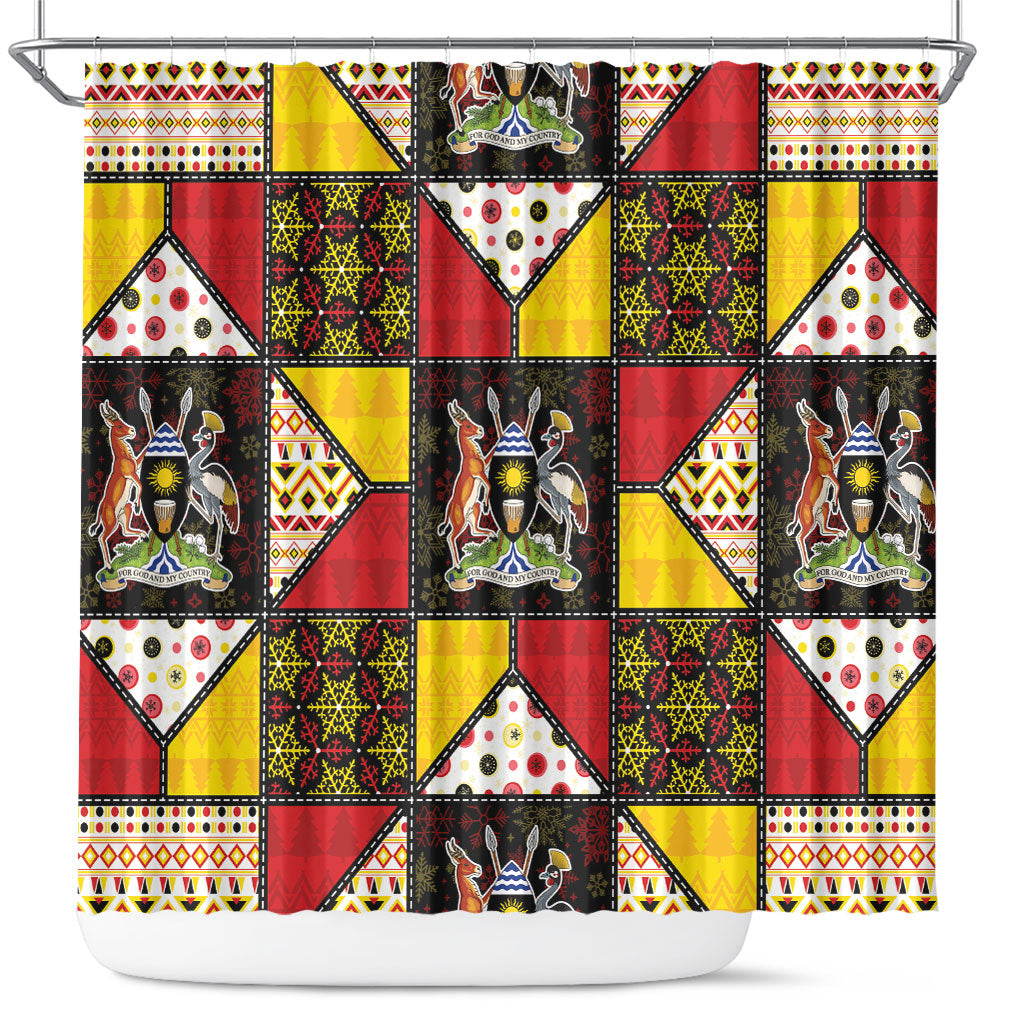 Uganda Christmas Shower Curtain Patchwork Style