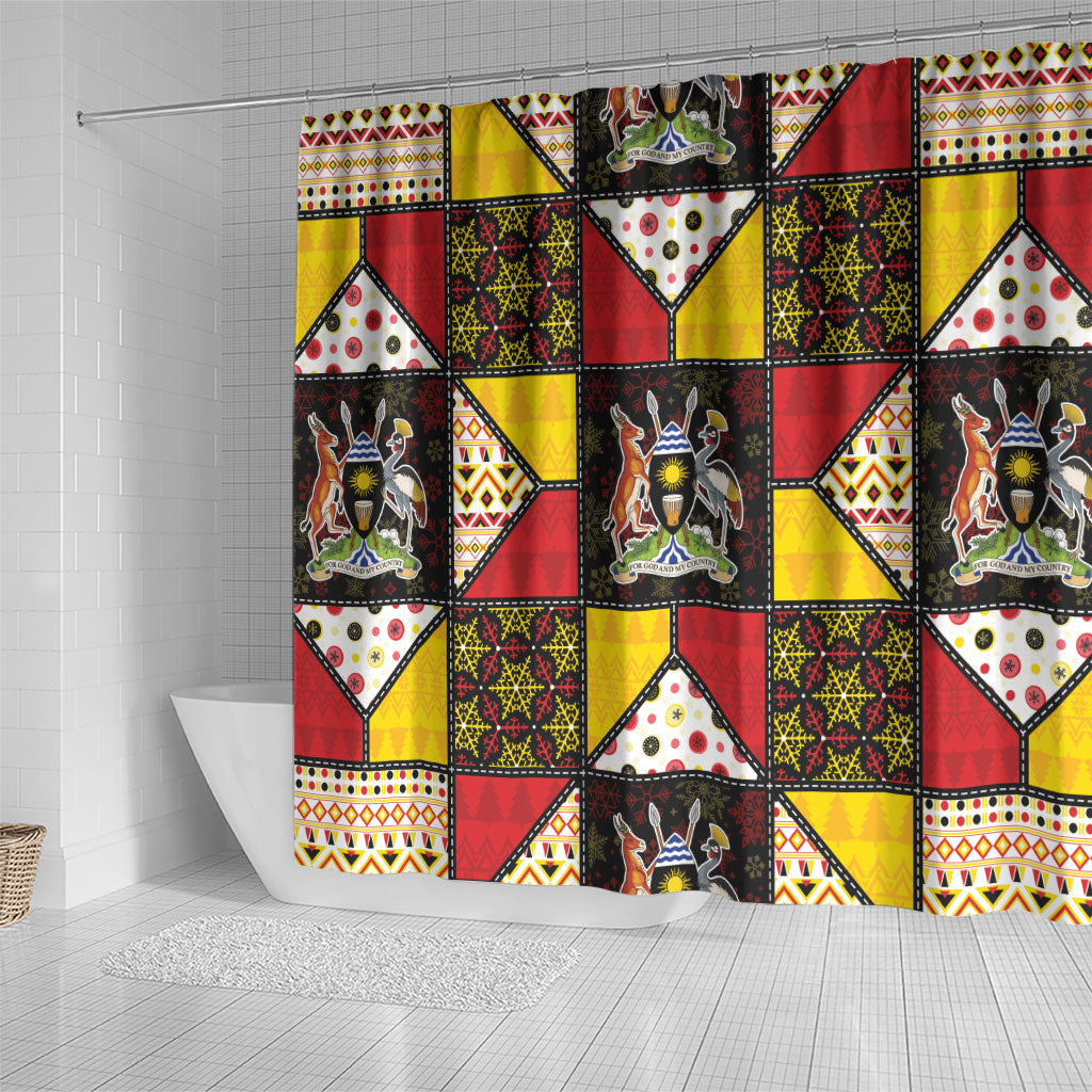 Uganda Christmas Shower Curtain Patchwork Style