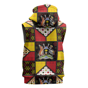 Uganda Christmas Sleeveless Hoodie Patchwork Style