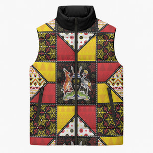 Uganda Christmas Sleeveless Puffer Jacket Patchwork Style