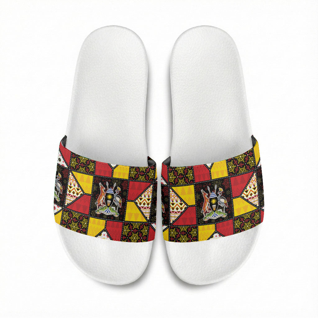 Uganda Christmas Slide Sandals Patchwork Style