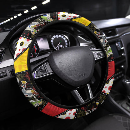 Uganda Christmas Steering Wheel Cover Patchwork Style