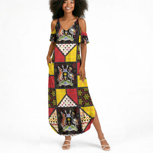 Uganda Christmas Summer Maxi Dress Patchwork Style