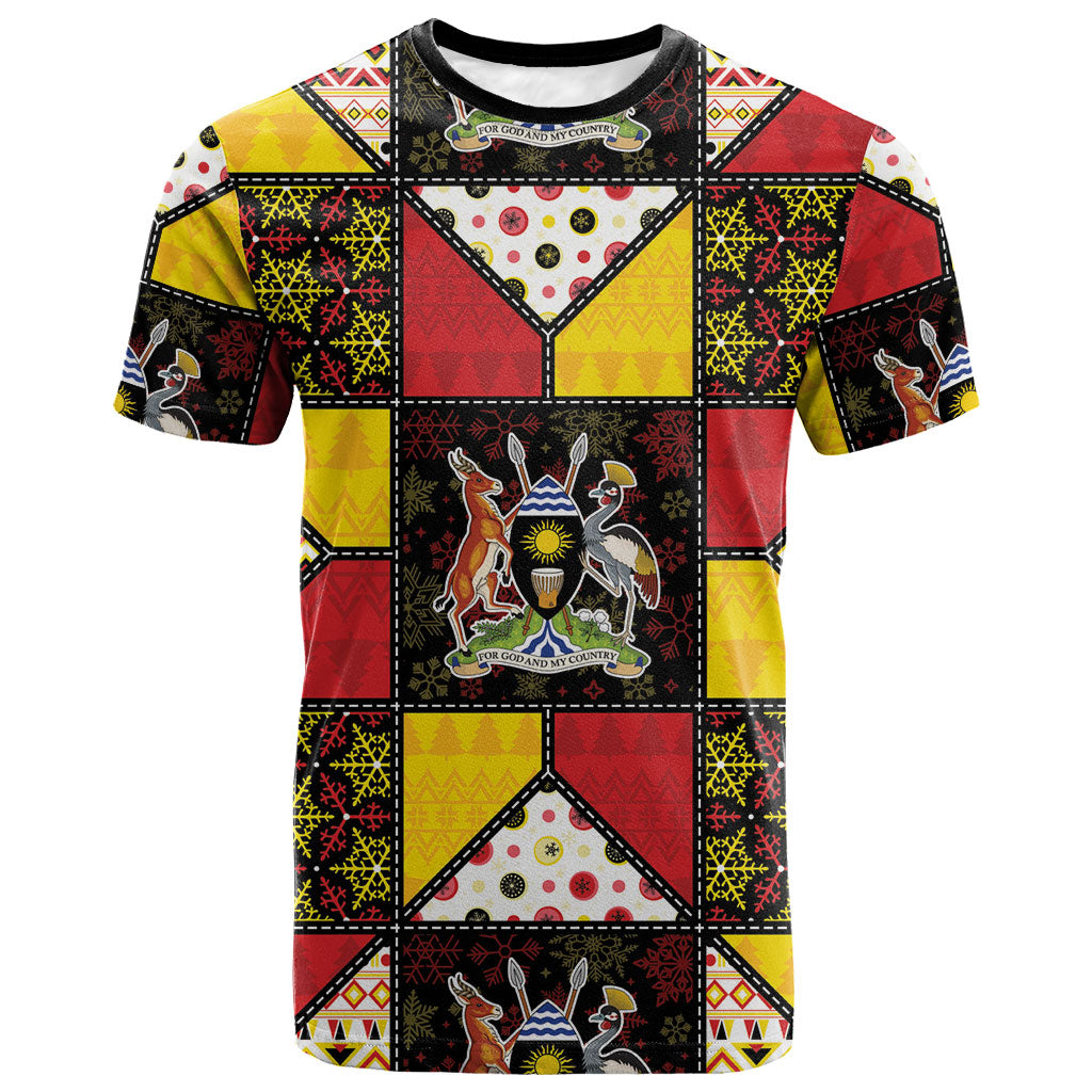 Uganda Christmas T shirt Patchwork Style