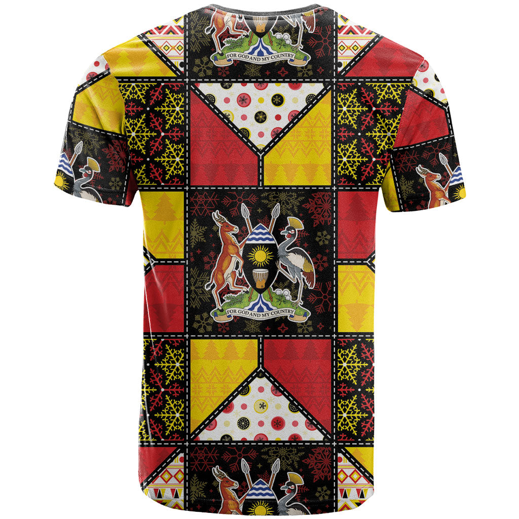 Uganda Christmas T shirt Patchwork Style