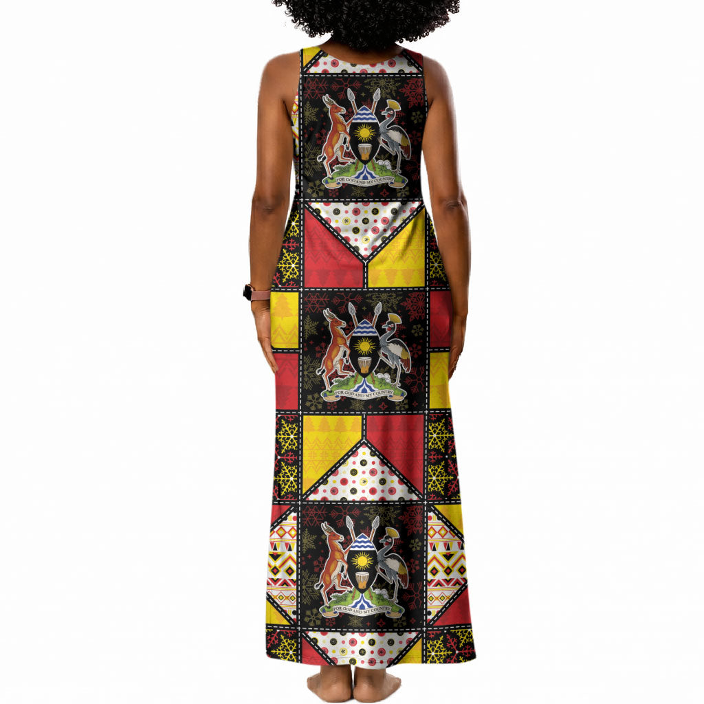 Uganda Christmas Tank Maxi Dress Patchwork Style