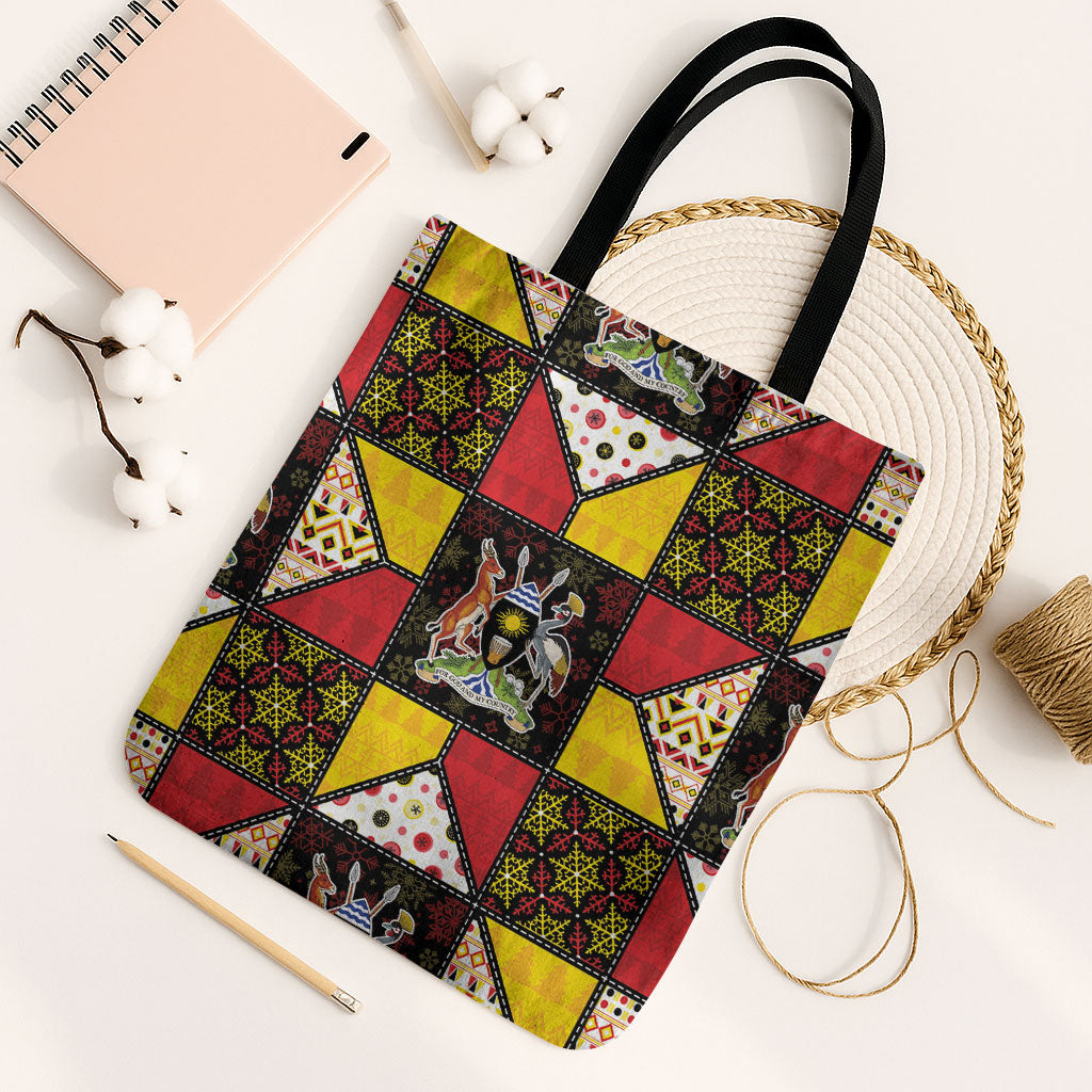 Uganda Christmas Tote Bag Patchwork Style