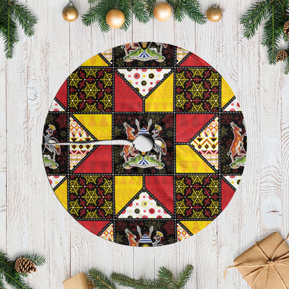 Uganda Christmas Tree Skirt Patchwork Style