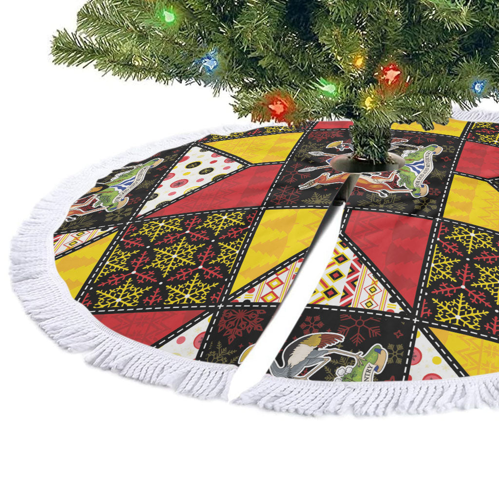 Uganda Christmas Tree Skirt Patchwork Style
