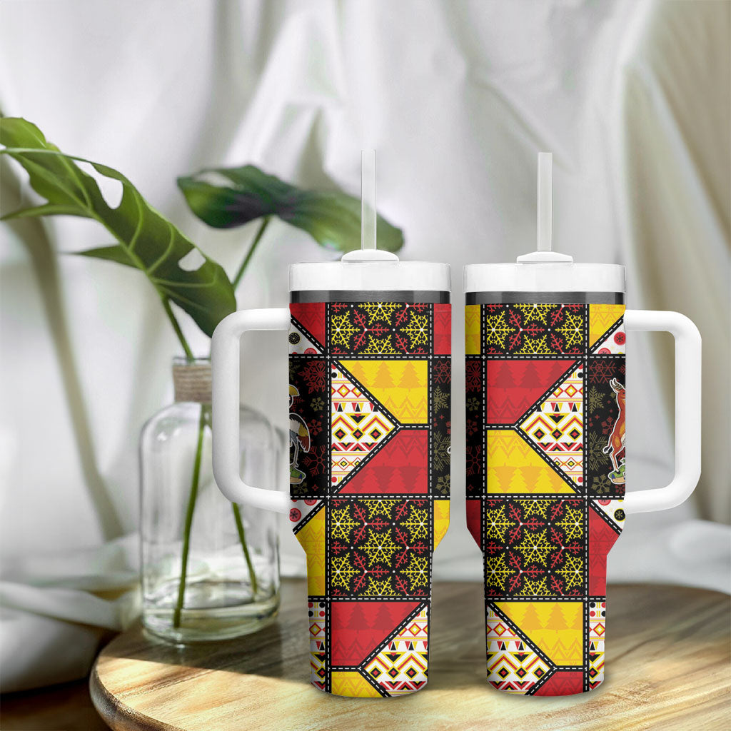 Uganda Christmas Tumbler With Handle Patchwork Style