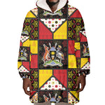 Uganda Christmas Wearable Blanket Hoodie Patchwork Style