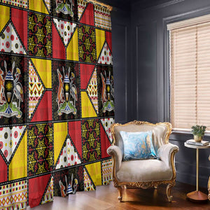 Uganda Christmas Window Curtain Patchwork Style