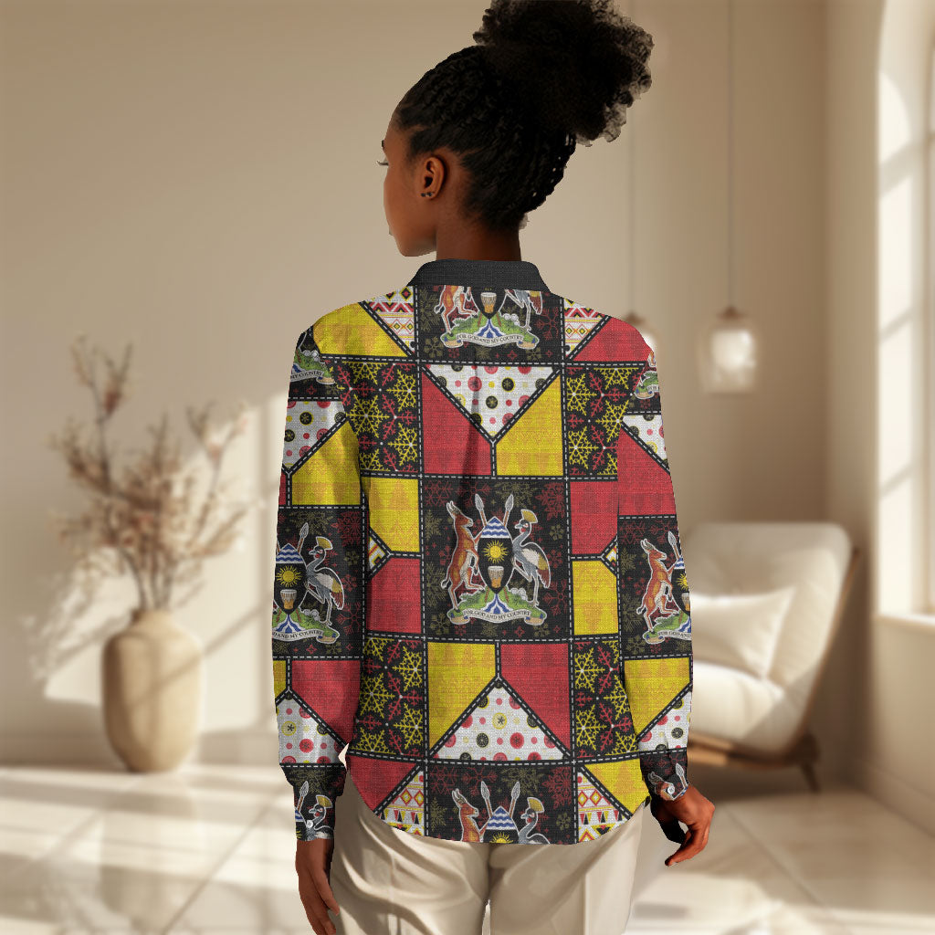 Uganda Christmas Women Casual Shirt Patchwork Style