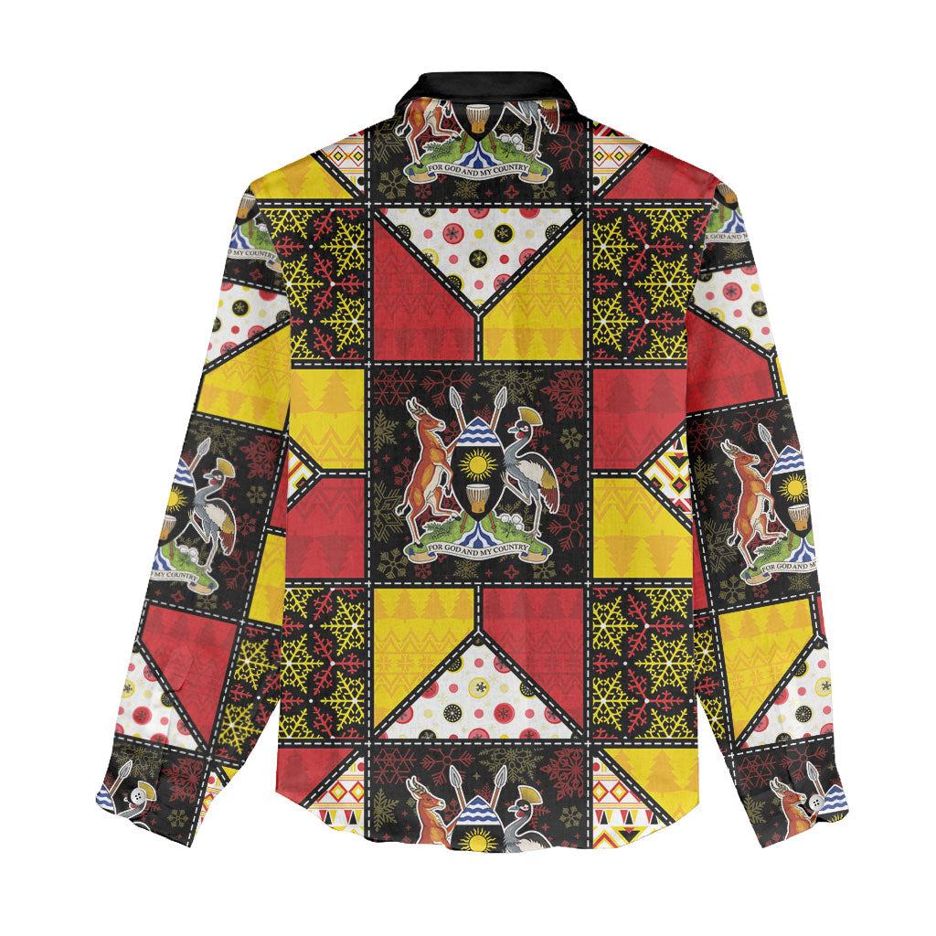 Uganda Christmas Women Casual Shirt Patchwork Style